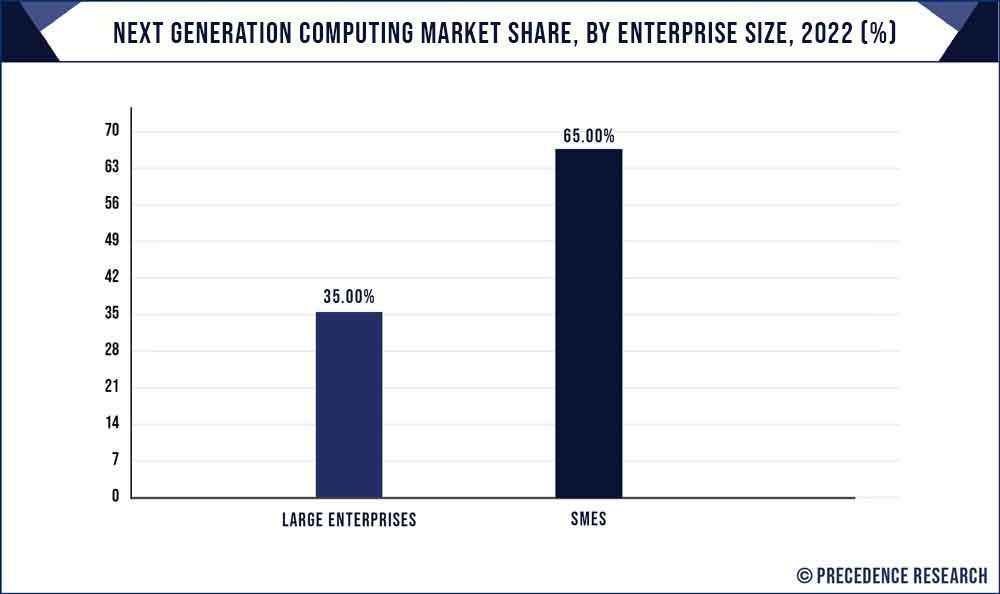 Next Generation Computing Market Share, By Enterprise Size, 2022 (%) 