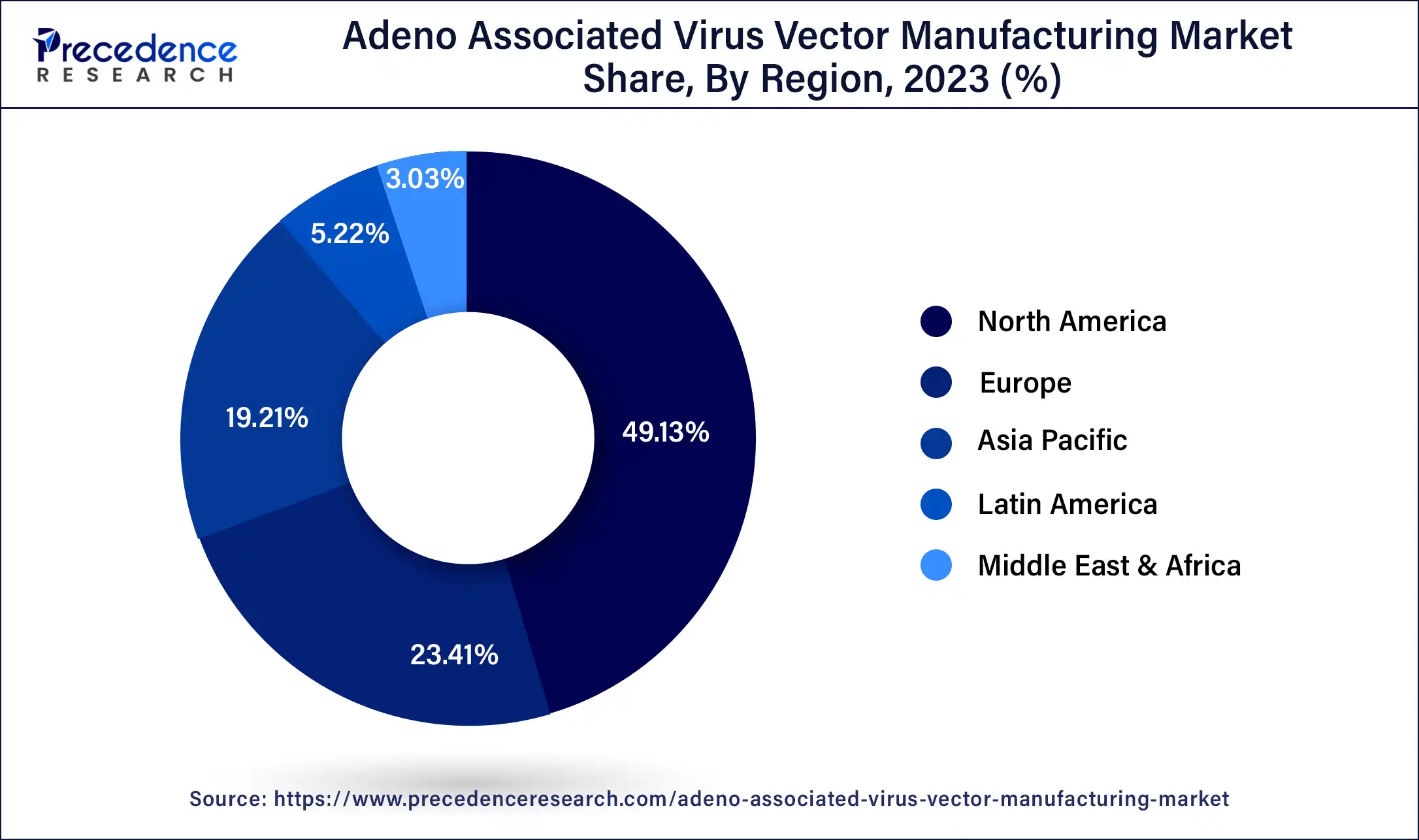 Adeno Associated Virus Vector Manufacturing Market Share, By Region, 2023 (%)
