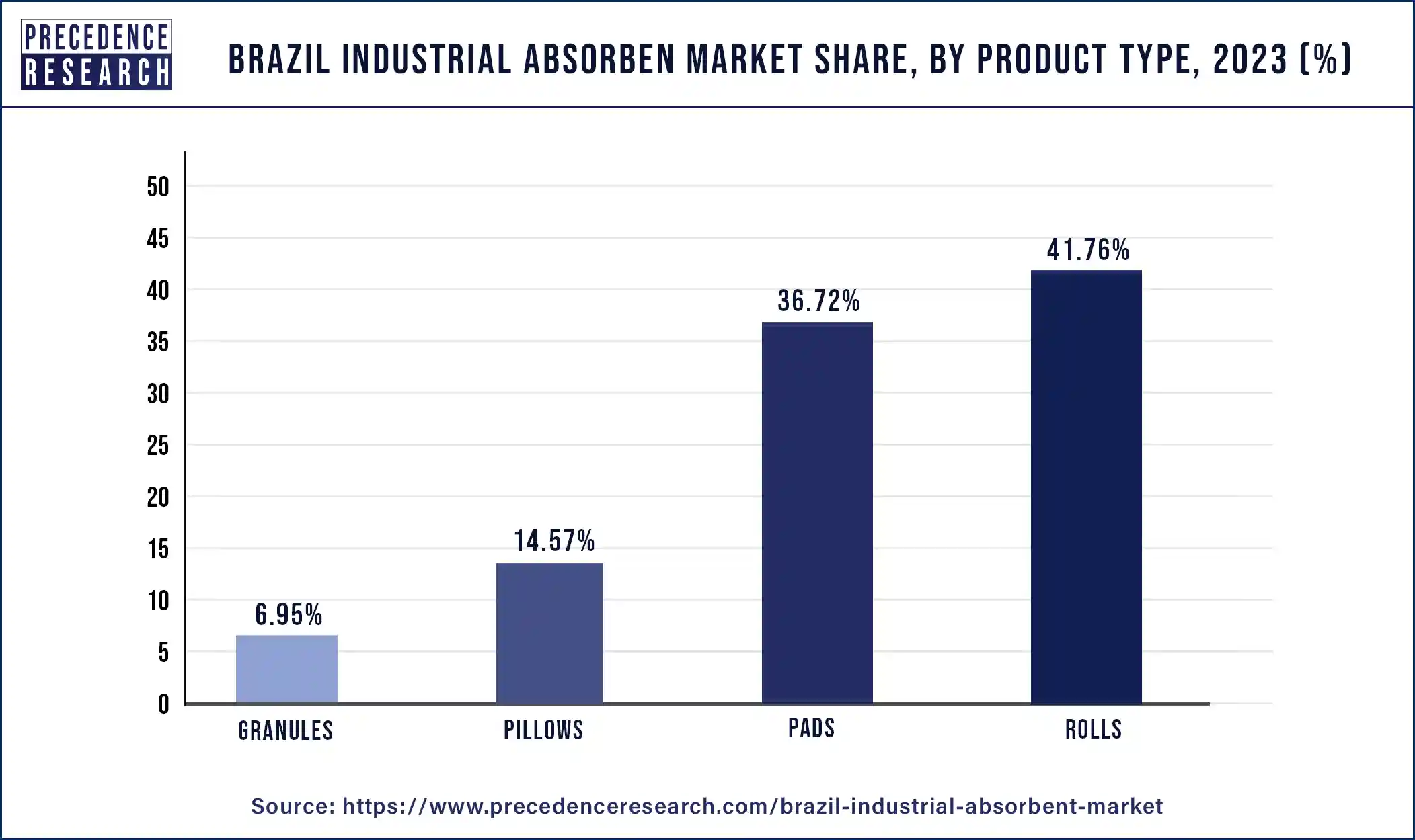 Brazil Industrial Absorben Market Share, By Product Type, 2023 (%)