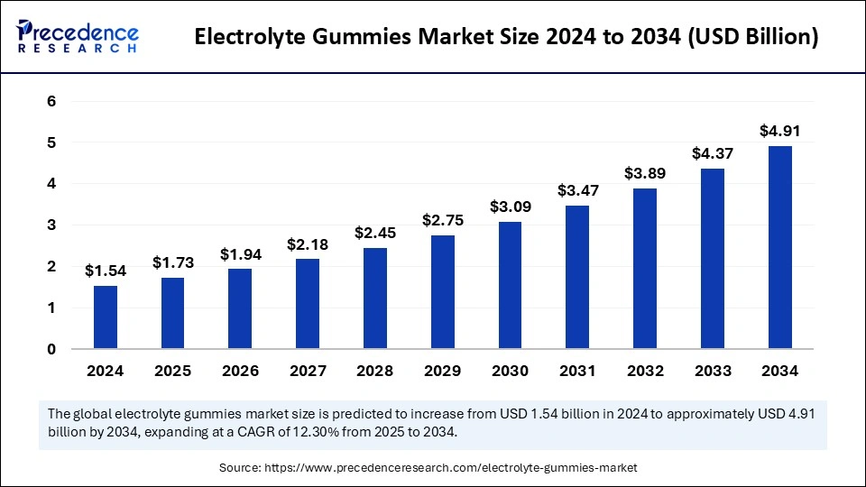 Electrolyte Gummies Market Size 2025 to 2034