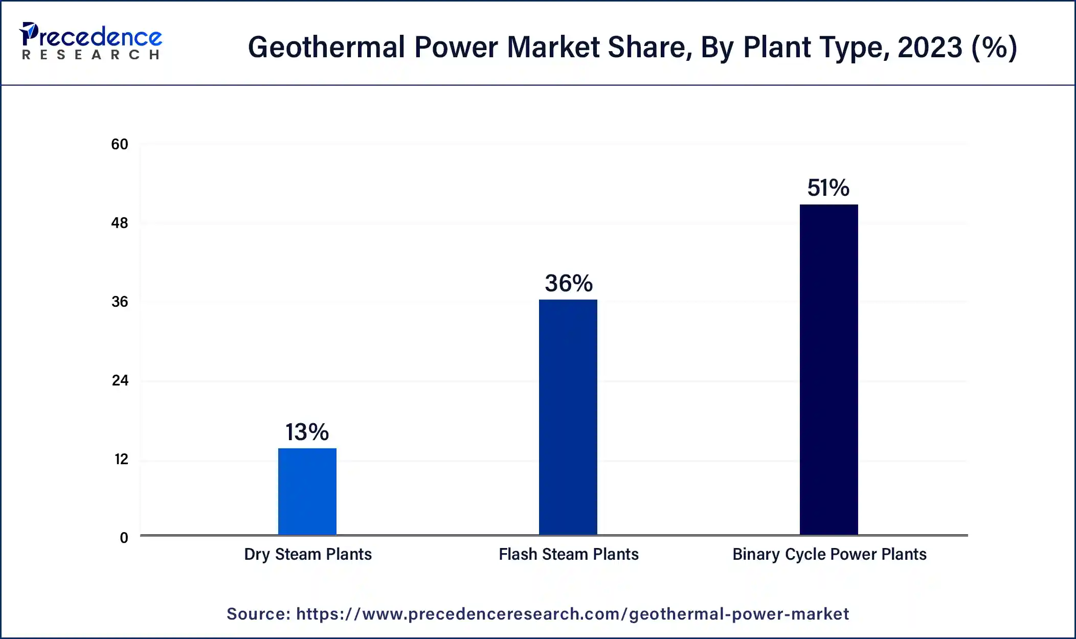 Geothermal Power Market Share, By Plant Type, 2023 (%)