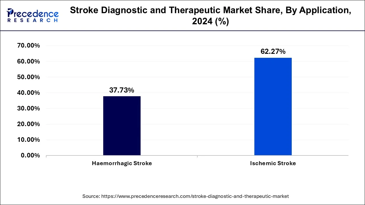 Stroke Diagnostic and Therapeutic Market Share, by Application, 2024 (%)