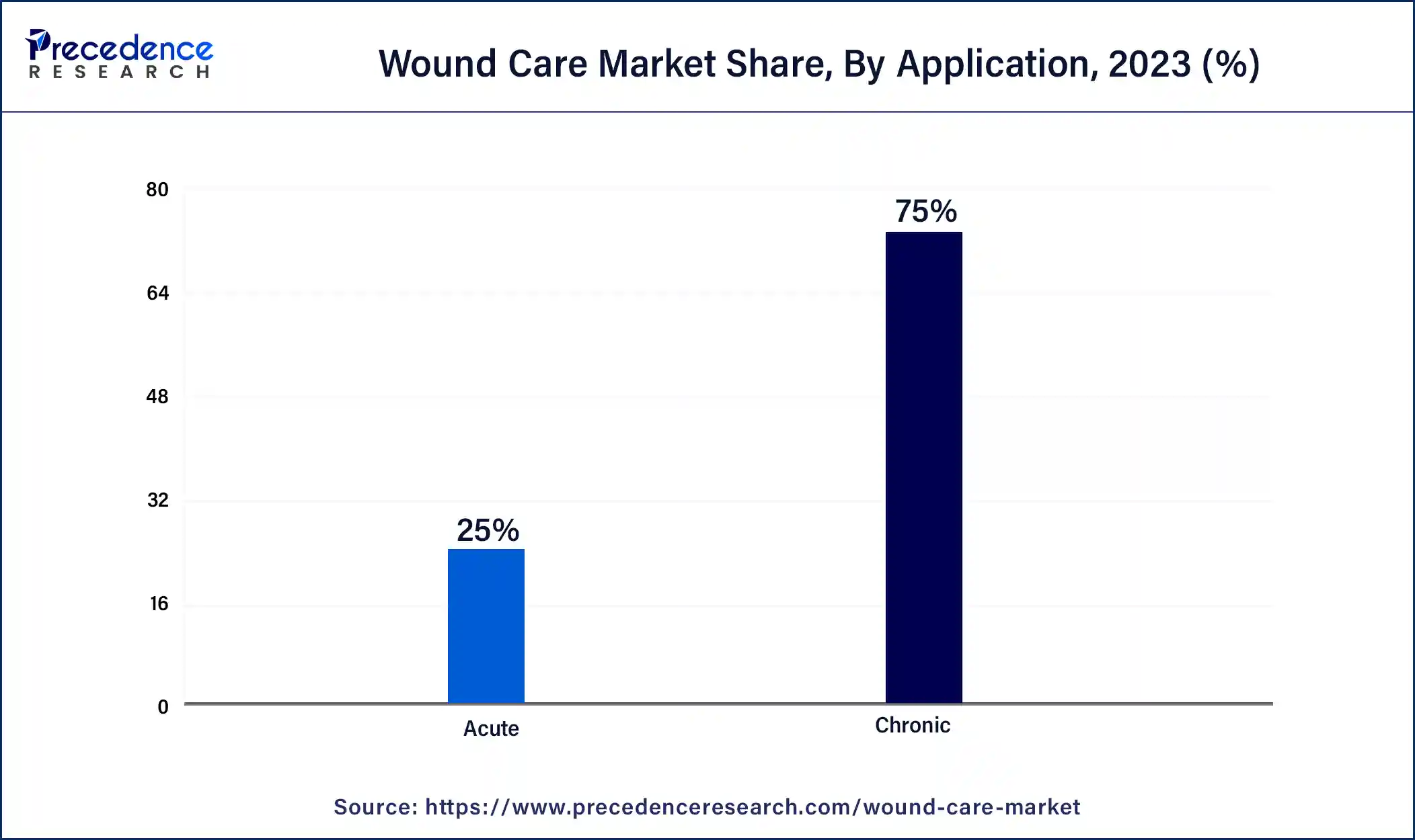 Wound Care Market Share, By Application, 2023 (%)